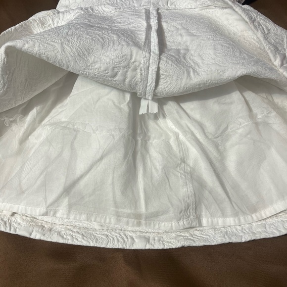 Charming White Textured Kids Dress - Picture 9 of 9